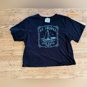 French Pastry St. Tropez crop top graphic tee Cote D’Azur France